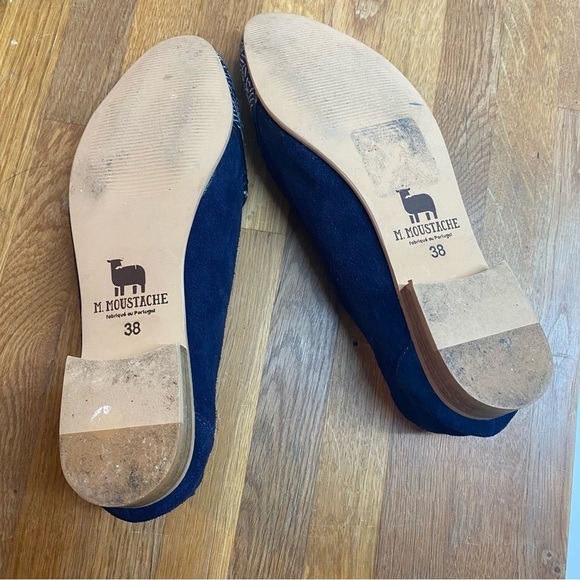 M. Moustache sustainable leather blue women loafers leaf print size EU 38. - Picture 9 of 12